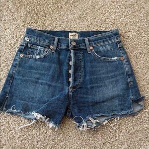 Citizens Of Humanity Blue Distressed Denim Shorts